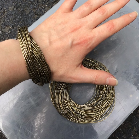 Pair of Gold bangles OS bracelets - Picture 4 of 4